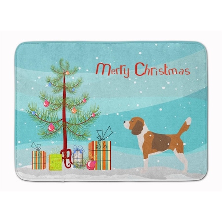 Carolines Treasures Beagle Merry Christmas Tree Machine Washable Memory Foam Mat BB2928RUG